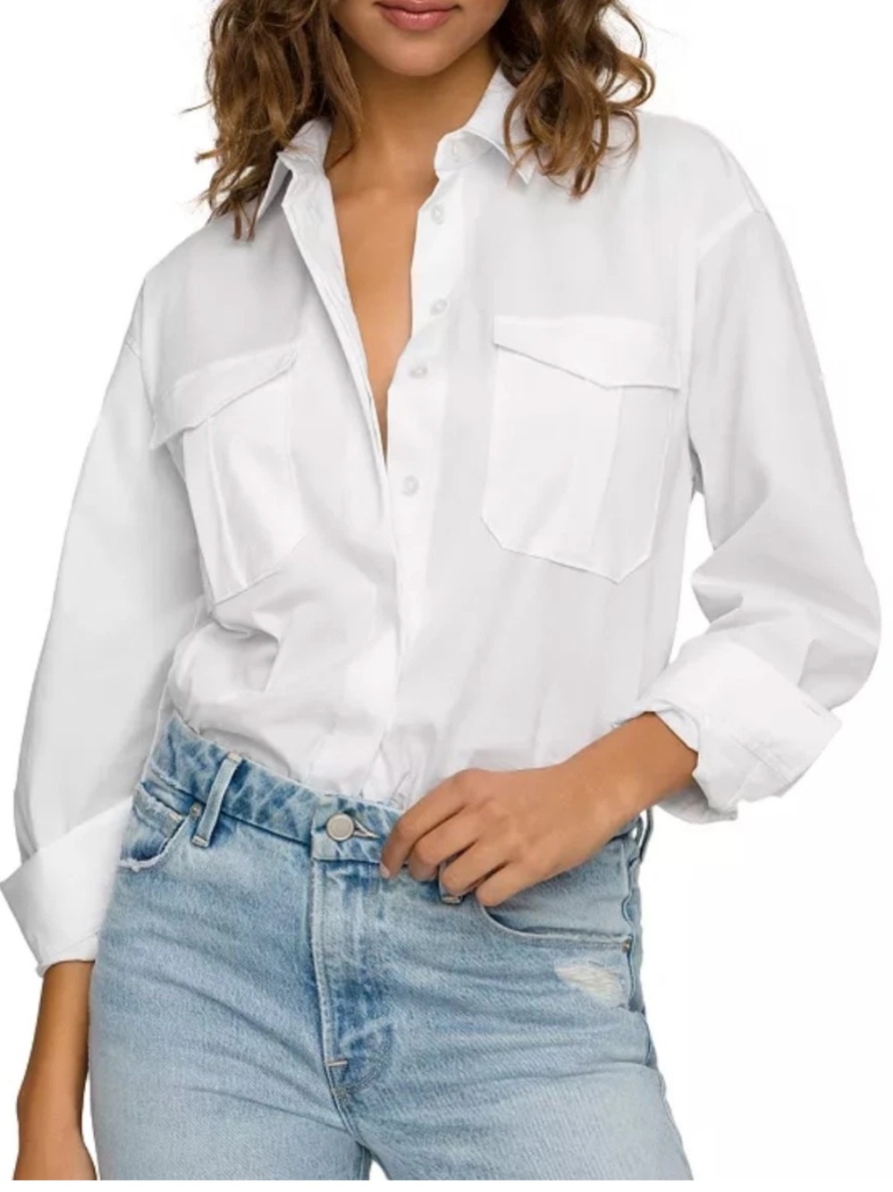 Good American “The Good Shirt” - White Button-Up - XL